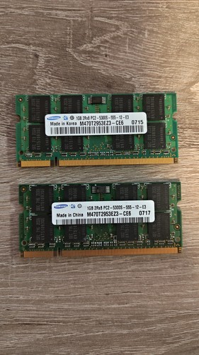 Samsung 2x1gb ddr2 dimm - 2x1gb, so-dimm
